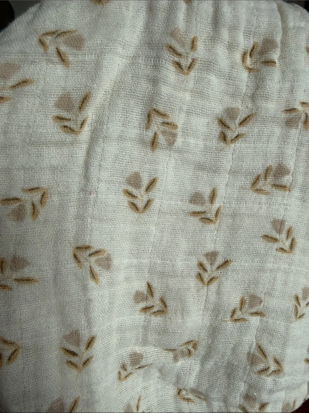 Angel Dear Cream Romper with Tan Floral Motif